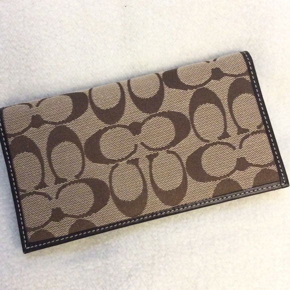 Coach Signature check-book/bill holder EUC - Picture 2 of 7